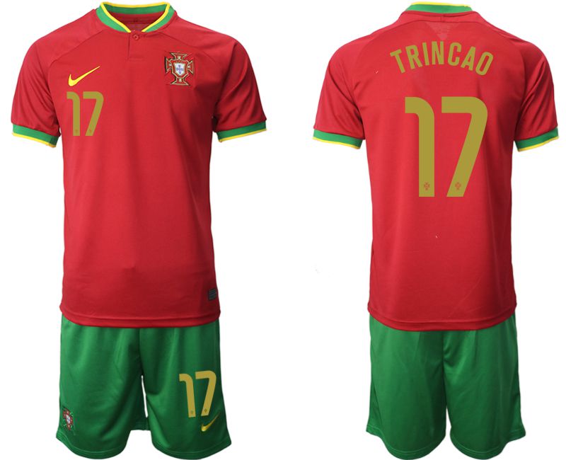 Men 2022 World Cup National Team Portugal home red #17 Soccer Jersey
